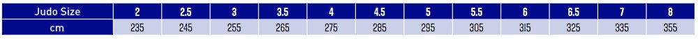 judo belt size chart